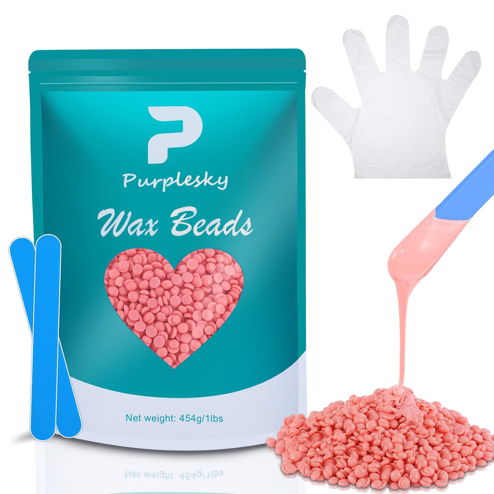 PURPLESKY wax beads for sensitive skin bulk packaging for gentle waxing.