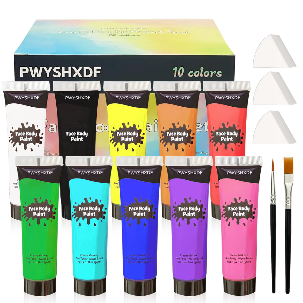 PWYSHXDF 10-colors face paint palette for vibrant on-skin designs.