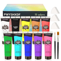PWYSHXDF 10-colors face paint palette for vibrant on-skin designs.