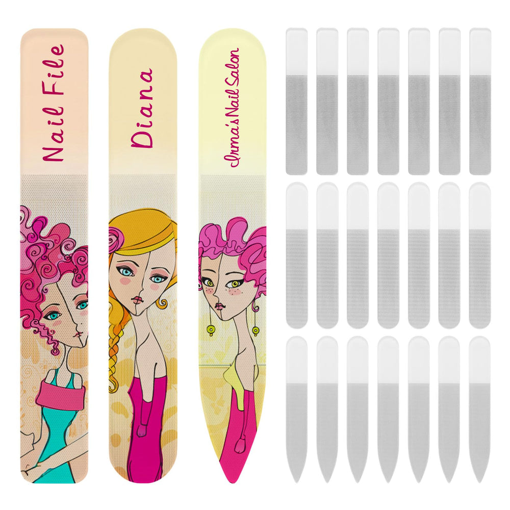 PYD Life sublimation glass nail file round blank for custom nail art.