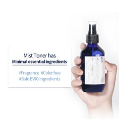 Pyunkang Yul Facial Mist Toner label highlights fragrance-free ingredients.