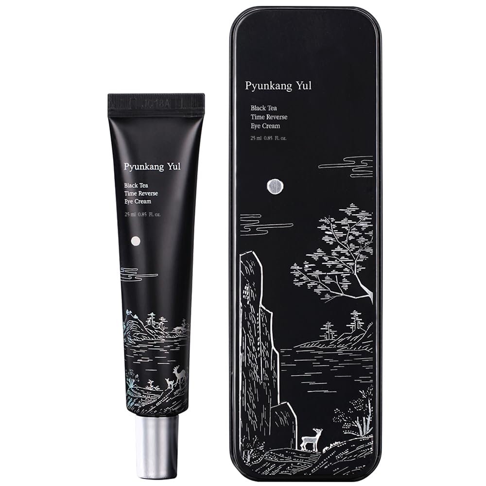 Pyunkang Yul PKY Black Tea Time Eye Cream tube close-up nourishes under-eye skin