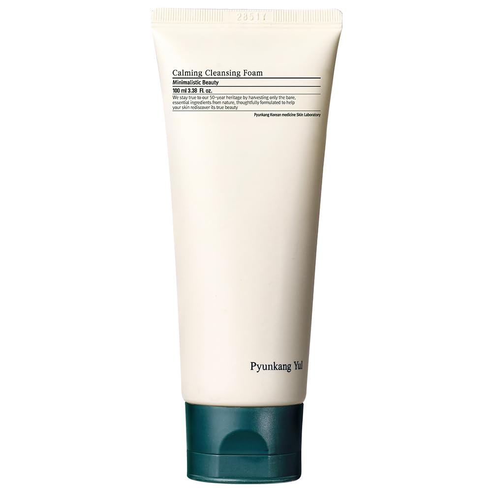 Pyunkang Yul PKY Calming Cleansing Foam bottle close-up, gentle low pH cleanser for balanced skin.