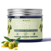Qanoreth ozonated olive oil bottle for face and body hydration and comfort.