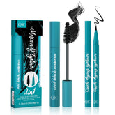 Qawnfy Extension Mascara and Eyeliner Set packaging, travel-friendly for daily use.