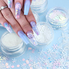 Qdsuh holographic snowflake sequins collection adds shimmering depth to nails