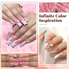 Qdsuh metal beads add delicate shimmer to nail accents.