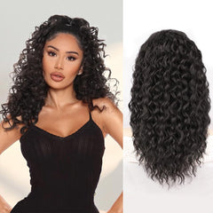QGZ ponytail extension 18-inch drawstring for quick, secure high ponytail styling