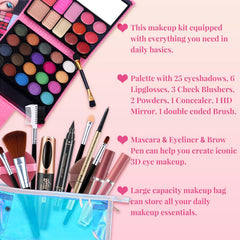 QiBest waterproof mascara with stamp eyeliner for defined eyes