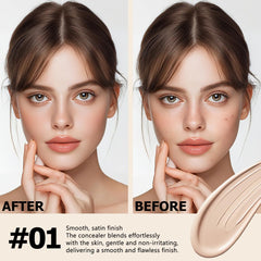 QIC Under Eye Concealer being applied for a natural matte look