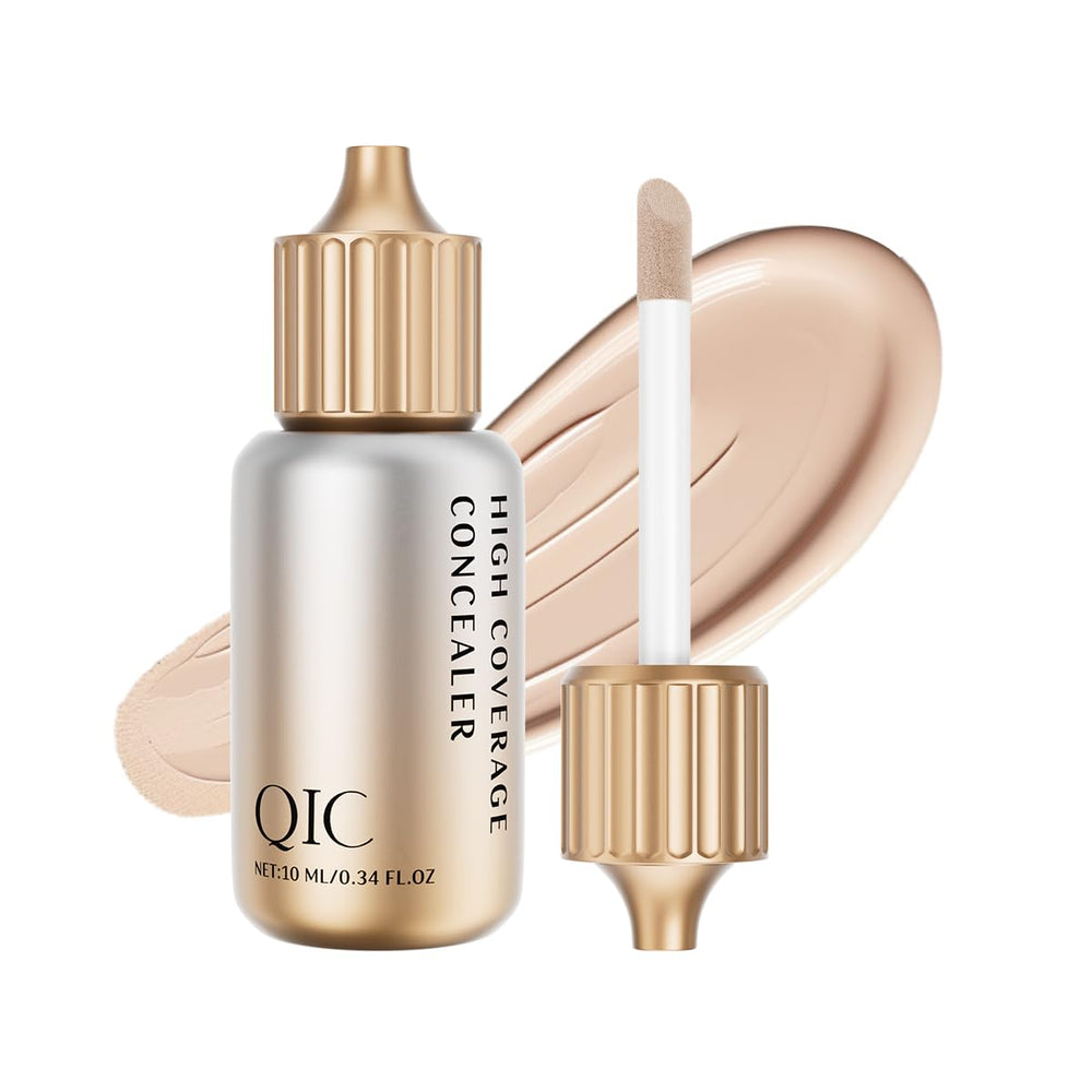 QIC Under Eye Concealer swatch showing seamless coverage for dark circles