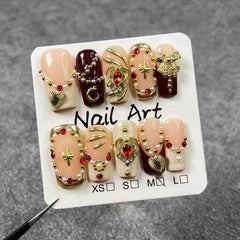 Qicaijia medium-size M nails full set ready for at-home manicure