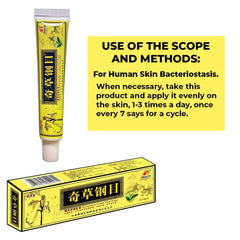 Close-up of the herbal blend behind QICAOGANGMU Chinese Herbal Cream.