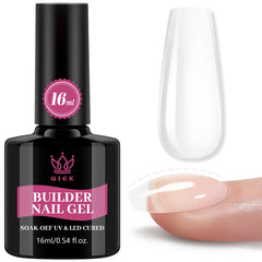 QIEK Builder Nail Gel bottle showing clear formula for precise, smooth application.