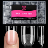 QIEK extra-short sharp square nail tips for precise, salon-grade French nails.