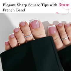 QIEK sharp square press-ons on toes for a modern salon-style look