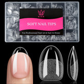 QIEK short oval nail tips 240-piece set for versatile at-home manicure use