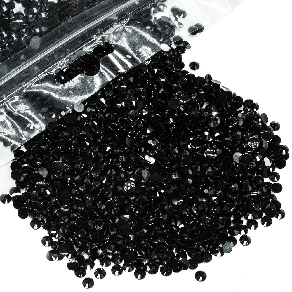 qiipii 3000pcs black rhinestones flatback for sparkling crafts