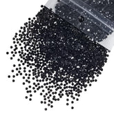 Qiipii black 3mm rhinestones with flatback for versatile craft décor.