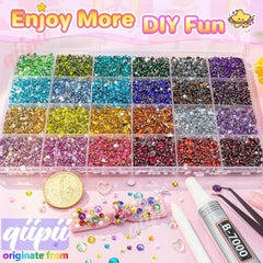 qiipii rhinestones on nails show vibrant color payoff and sparkle
