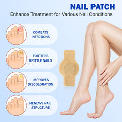 Qing Yo overnight nail patches applied on nails for deep repair while you sleep.