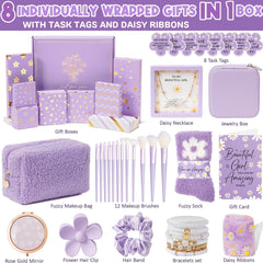 Qinline fuzzy makeup bag, plush and durable for school or travel.