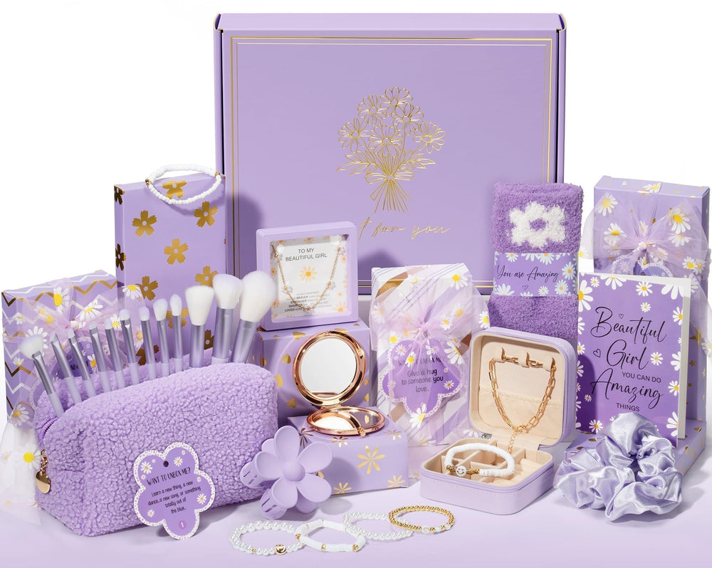 Qinline Valentines gift basket for teen girls, ideal for a joyful unboxing moment.