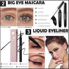 QIONG Flamingo tri-color eyebrow powder for natural brow shaping