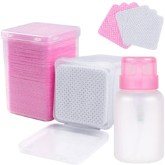 qiqibaobao box-400pcs-nail-wipes-pump: Compact lint-free wipes kit with pump for easy daily use.