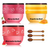 QIUFSSE honey pot lip balm 3pc set on display for smooth lips