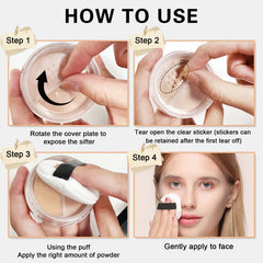 QIUFSSE Mineral Foundation Powder pores-smoothed effect enhances skin texture and appearance.