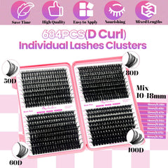 Qiveaory lash clusters 10-18mm offer mixed lengths for custom looks.