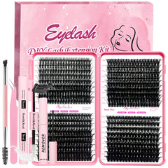 Qiveaory DIY Lash Extension Kit box contents for convenient home use.