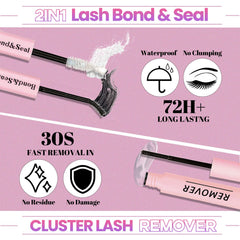 Qiveaory lash bond and seal dual-ended for smooth, clump-free adhesion.