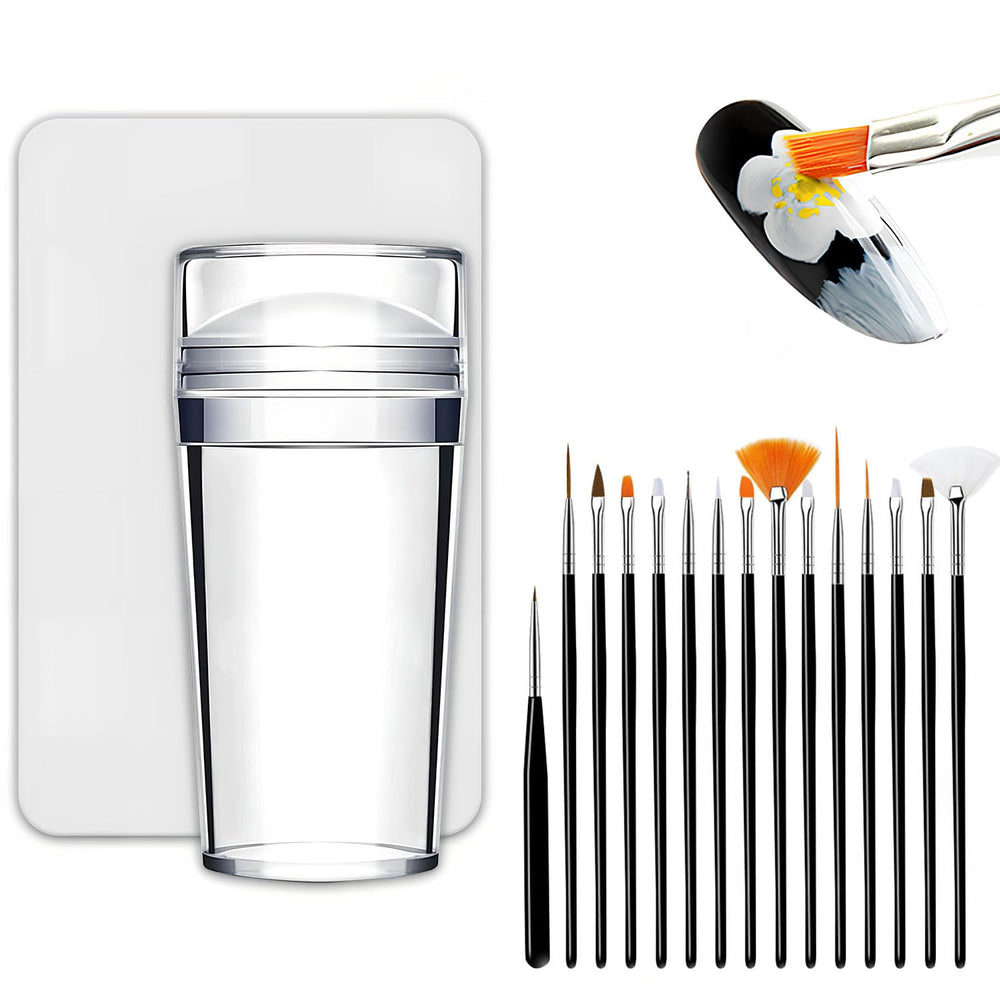 Qivorimith 17-piece French tip nail stamp set for easy at-home nail art