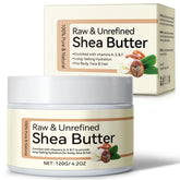 QJCWXIAOX Raw Shea Butter jar close-up showing pure, moisturizing texture for dry skin