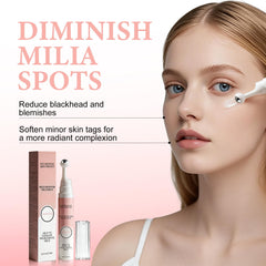 QKDBLWX Milia Remover Serum eye area application for gentle treatment near eyes.