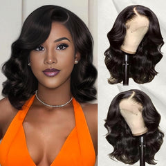 Qmaple Bob Wig 13x4 lace front close-up showing natural hairline for seamless wear.