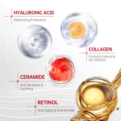 Close-up of QQE Neck Firming Cream texture showing creamy, lightweight hydration
