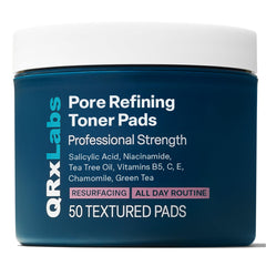 QRxLabs Pore Toner Pads packaging shown for easy daily use