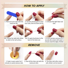 Qsnidy Ballerina nails size chart shows 12 options