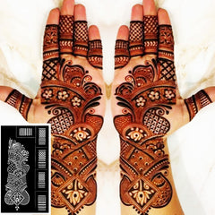 QSTOHENA hand and forearm henna stencil designs for quick body art