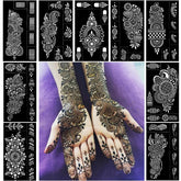 QSTOHENA henna stencil pack with 9 sheets for easy designs