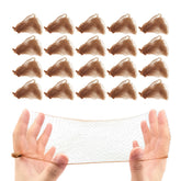 Quacc bun hair nets packaging with individually wrapped pieces for easy access