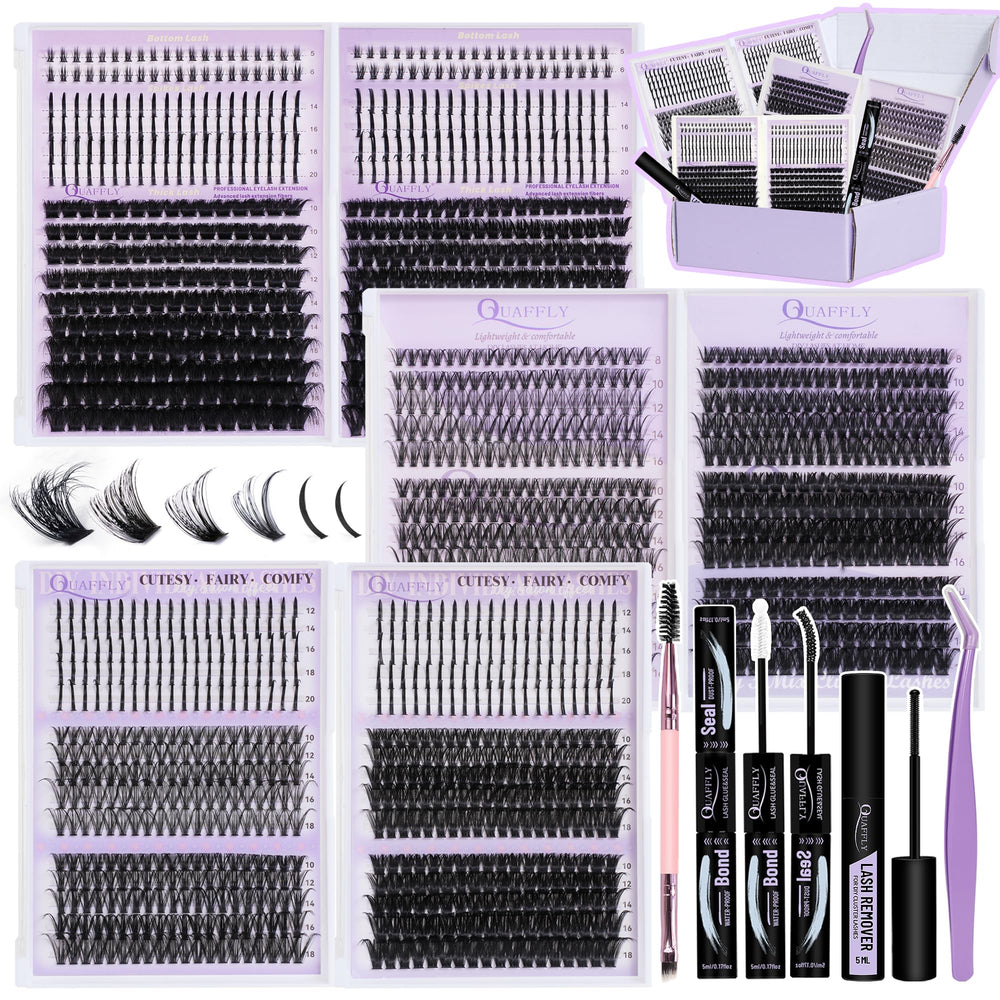 QUAFFLY D Curl spike lash kit ensemble for versatile eye looks and easy styling.