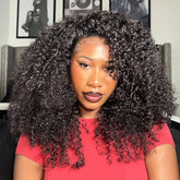 QUANDIAN kinky curly half wig 24 inch full look enhances natural volume and effortless styling