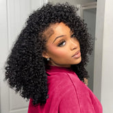 QUANDIAN Wear Go kinky curly half wig 18inch shows natural volume for daily style.