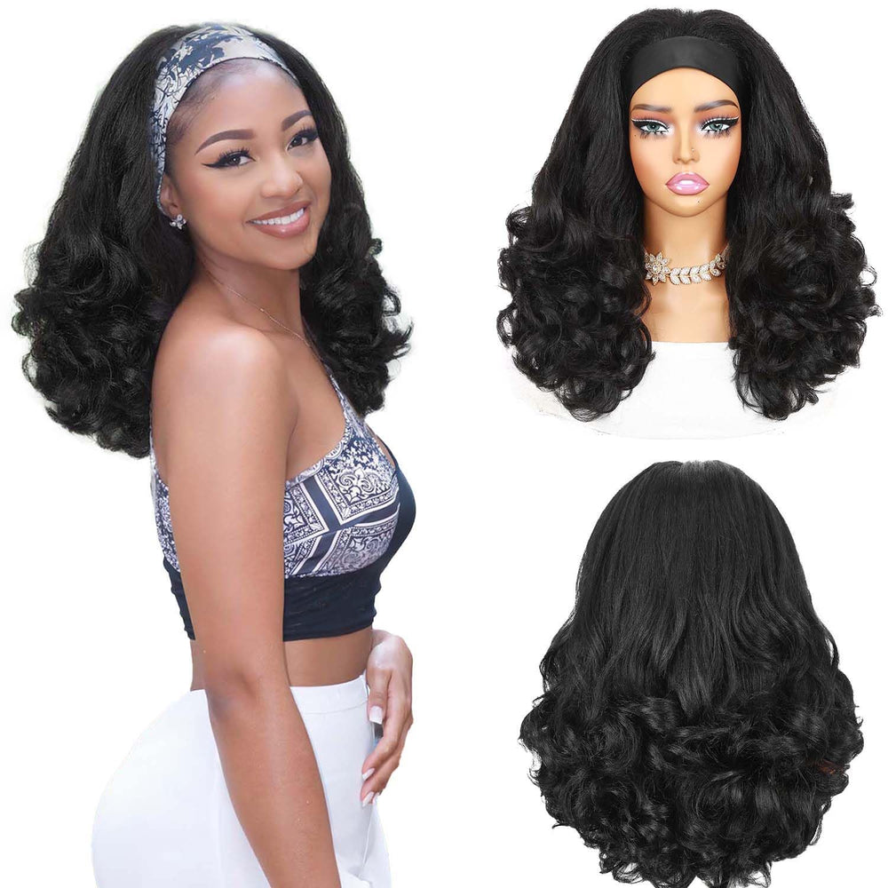 Quantum Love Yaki Curly Headband Wig offers a full natural look for daily wear.