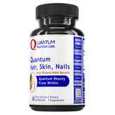 Quantum Nutrition Labs keratin bottle supports hair, skin, and nails appearance.