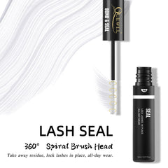 Close-up of QUEWEL bond and seal on lashes for durable waterproof hold.
